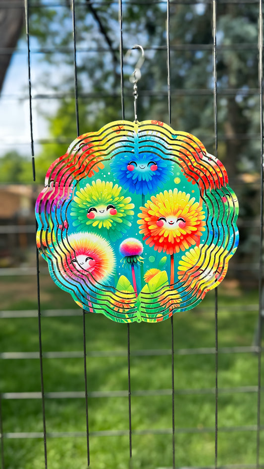 Colorful Smile Floral 3D Wind Spinner, 10' Wind Spinner