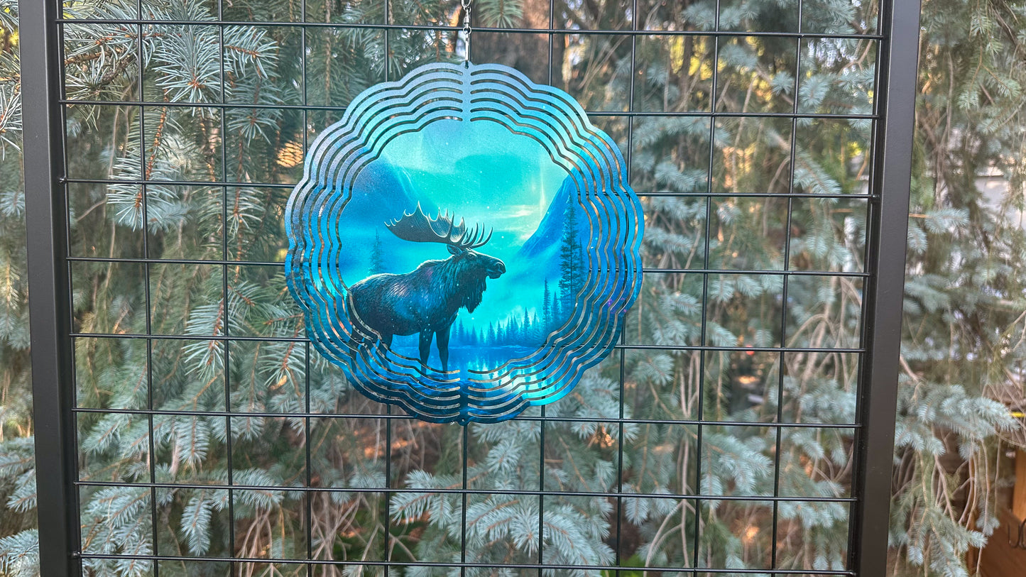 Moose 3d Wind Spinner, 10' Inch Wind Spinner