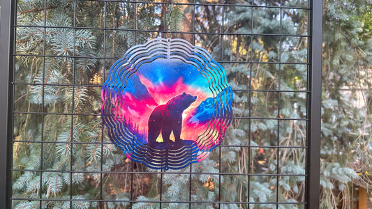 Bear Northern Lights Wind Spinner, 10' In Wind Spinner