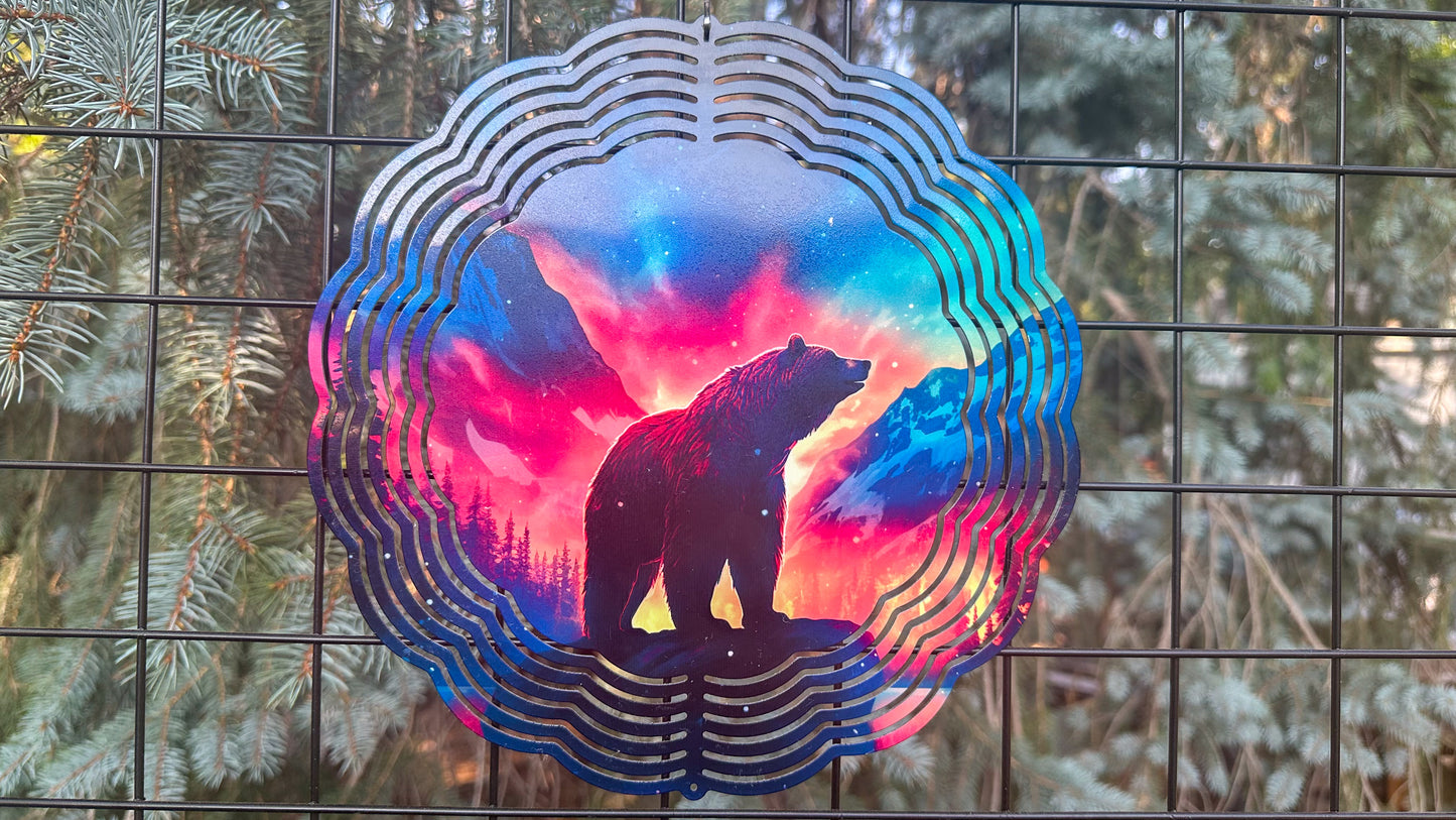 Bear Northern Lights Wind Spinner, 10' In Wind Spinner