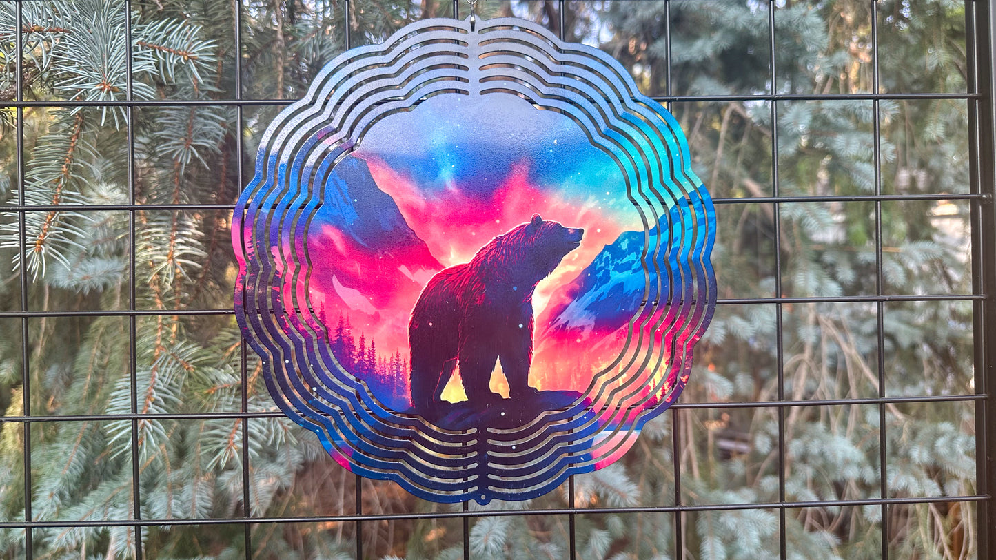 Bear Northern Lights Wind Spinner, 10' In Wind Spinner