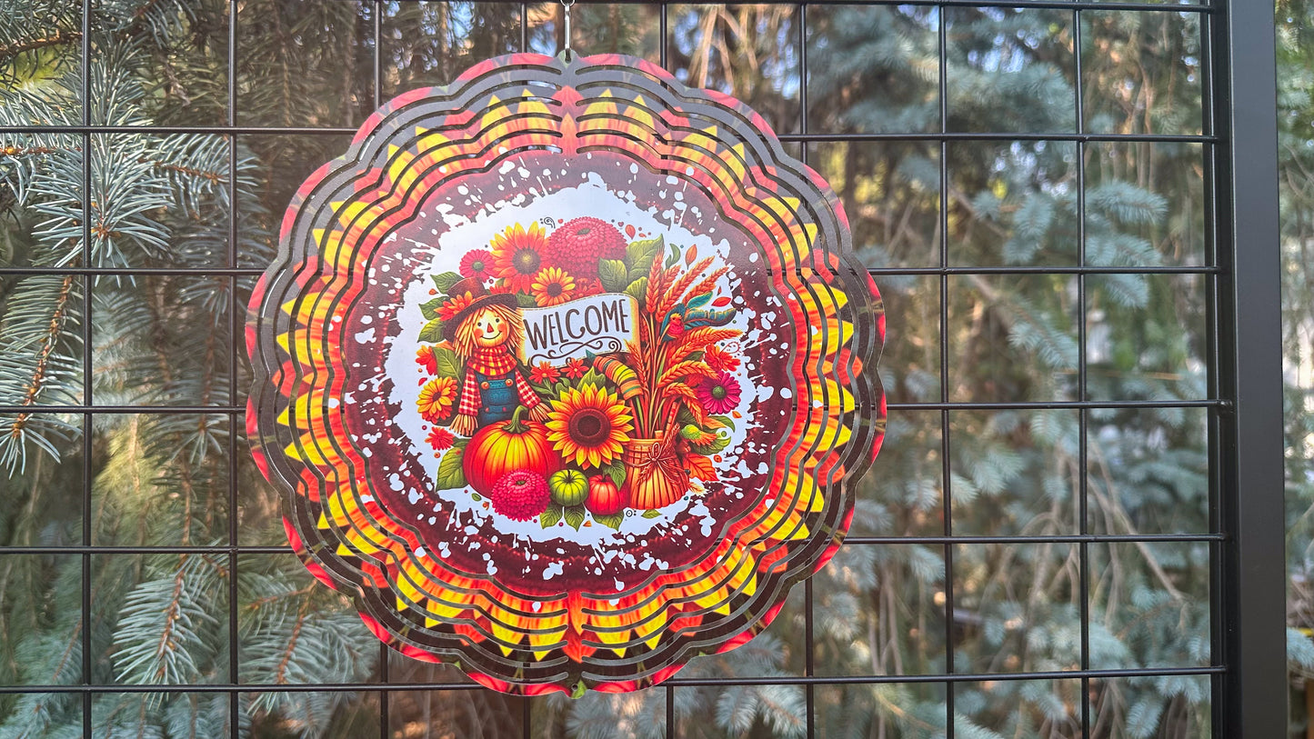 Welcome Fall Wind Spinner, Fall Theme Decor, 10' Inch Wind Spinner for Yard, Fall Lover Gift