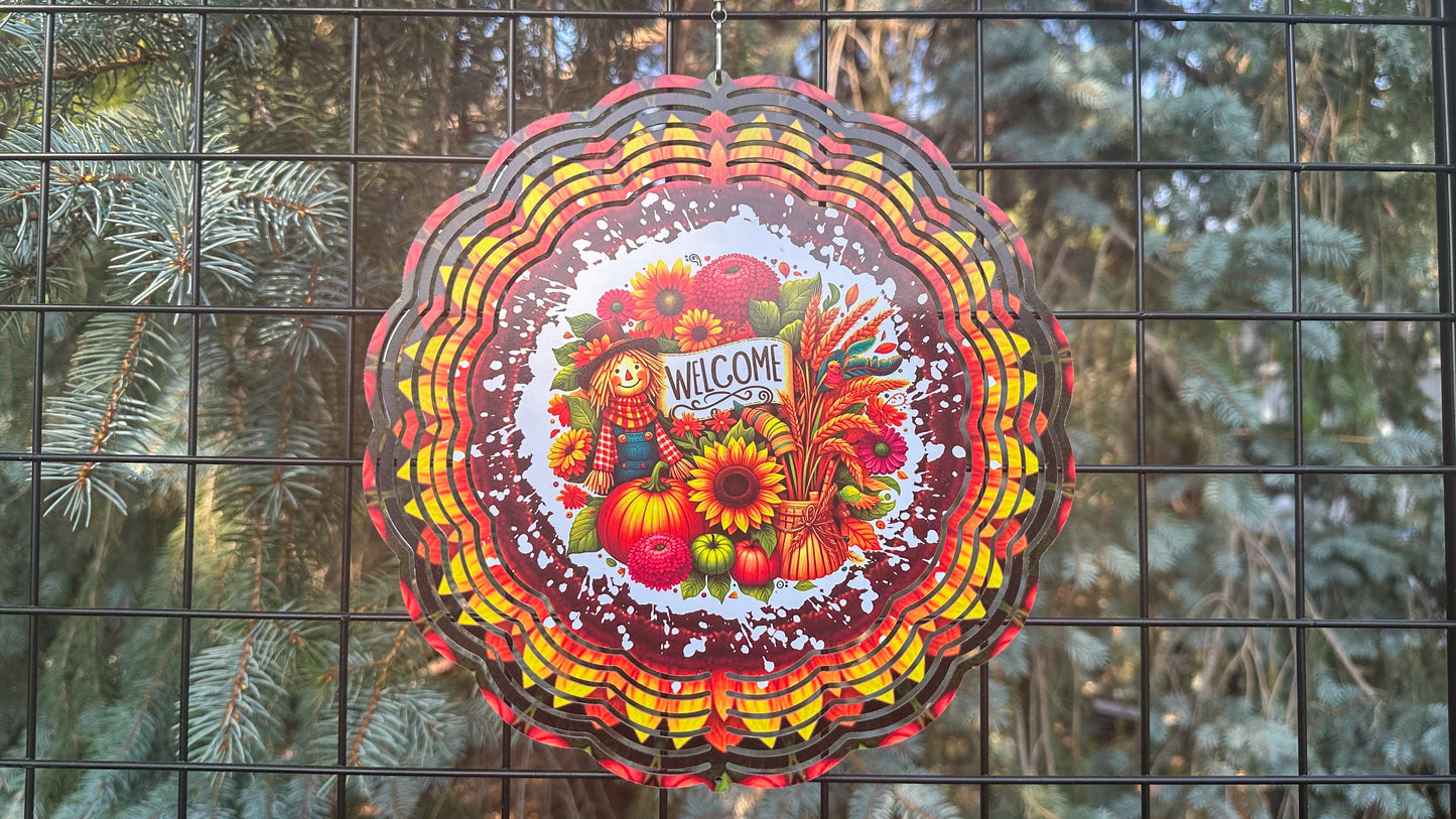 Welcome Fall Wind Spinner, Fall Theme Decor, 10' Inch Wind Spinner for Yard, Fall Lover Gift