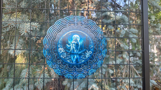 Wolf With Moon Wind Spinner, 10' Inch 3d Wind Spinner, Yard Decor, Wolf Lover Gift