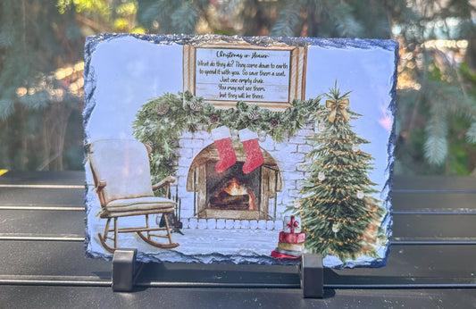 Christmas In Heaven Decorative Plaque, Memorial Slate,  In Loving Memory Gift, photo memorial keepsake