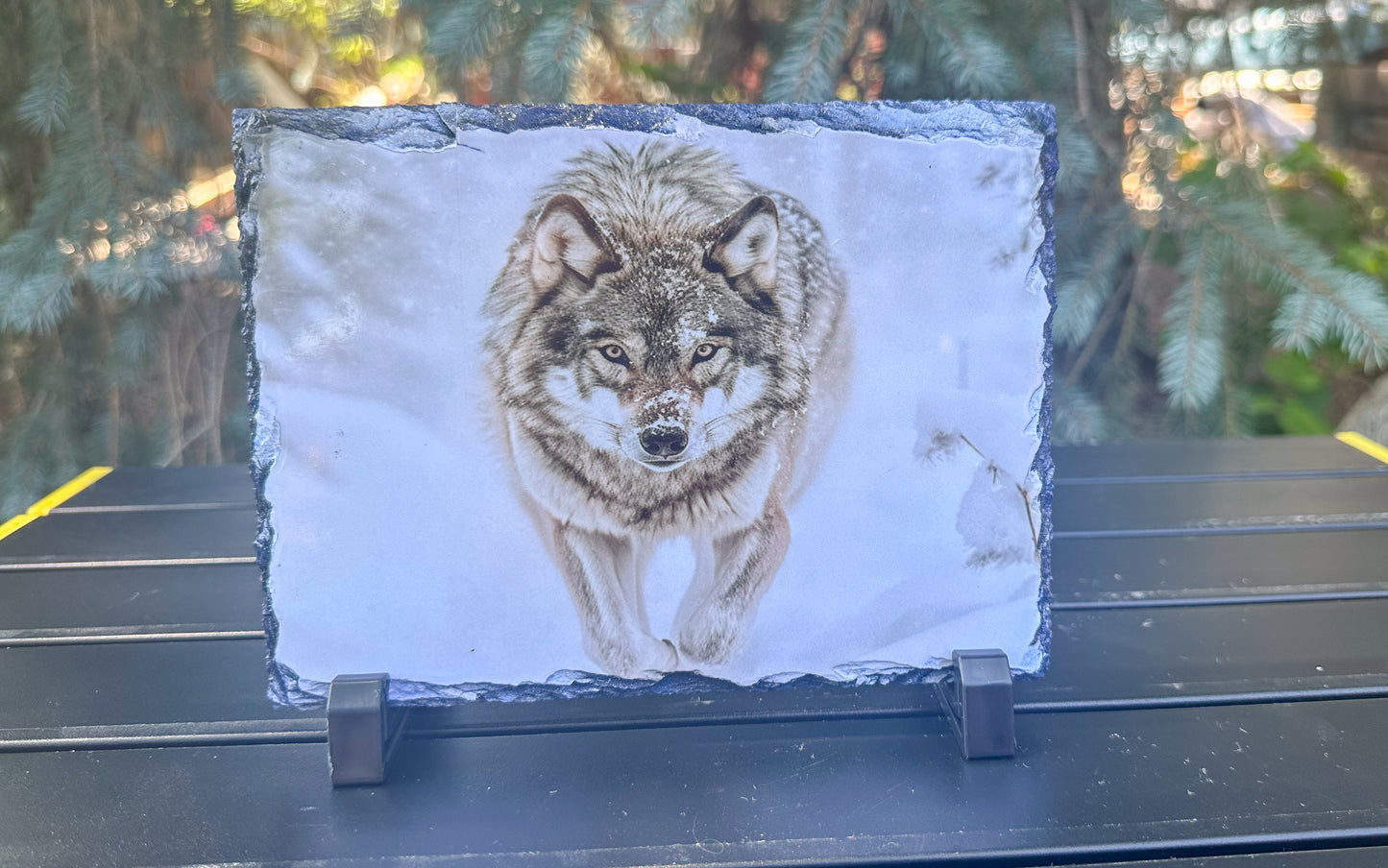 Wolf On A Mission Decorative Plaque, Wolf Slate, Wolf Lover Gift