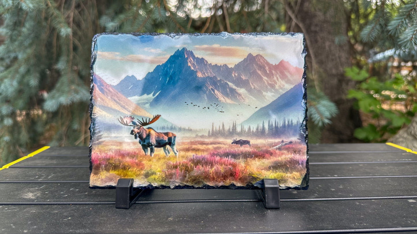 Moose Decorative Plaque, Moose Photo Slate, Moose Decor, Slate Plaque