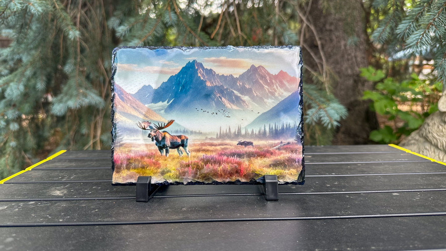 Moose Decorative Plaque, Moose Photo Slate, Moose Decor, Slate Plaque