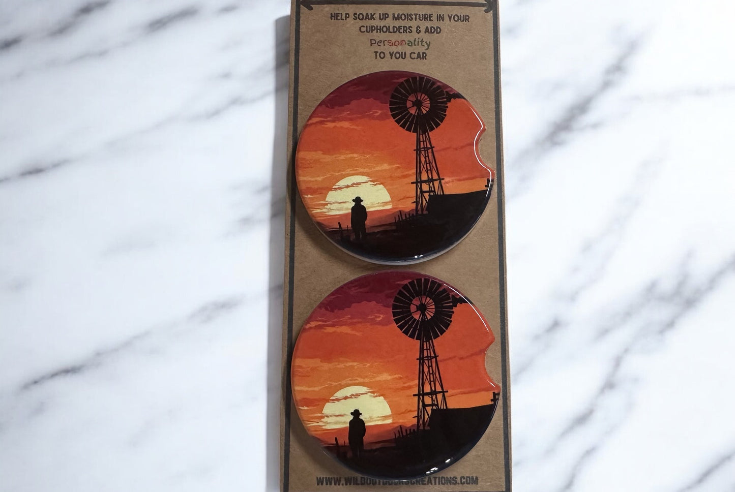 Farmer Car Coaster Set, Stocking Stuffer for Farmboy, Car Acc