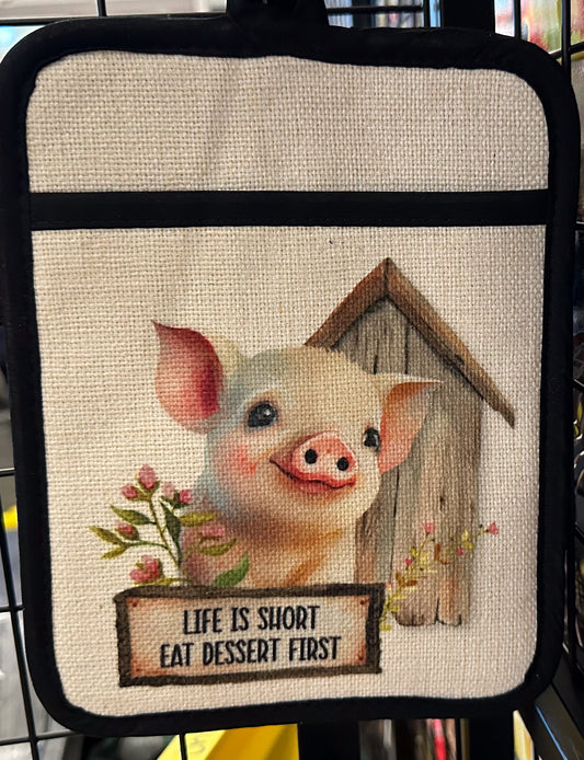 Funny Pig Oven Mitt, Kitchen Decor for Pig Lover, Christmas Gift for Farm Girl