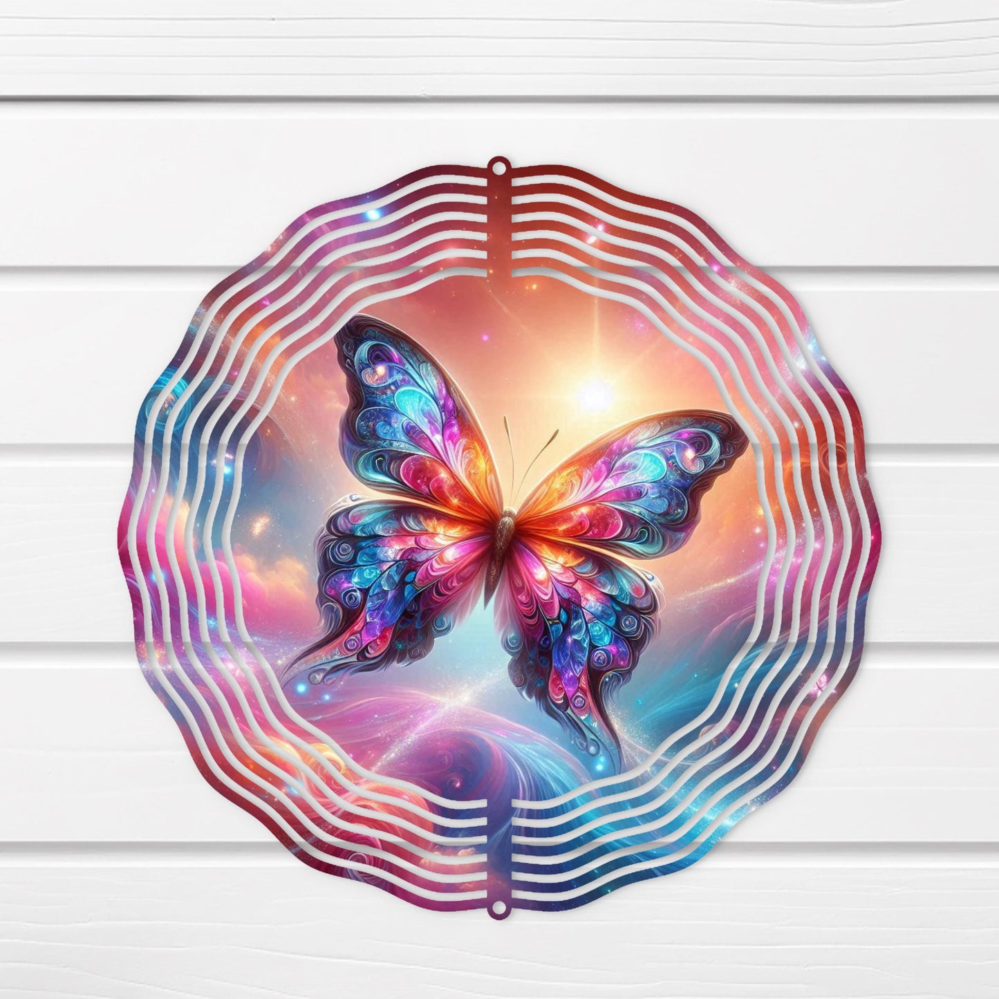 Double-Sided Metal Butterfly Wind Spinner - Whimsical Garden Art Decor