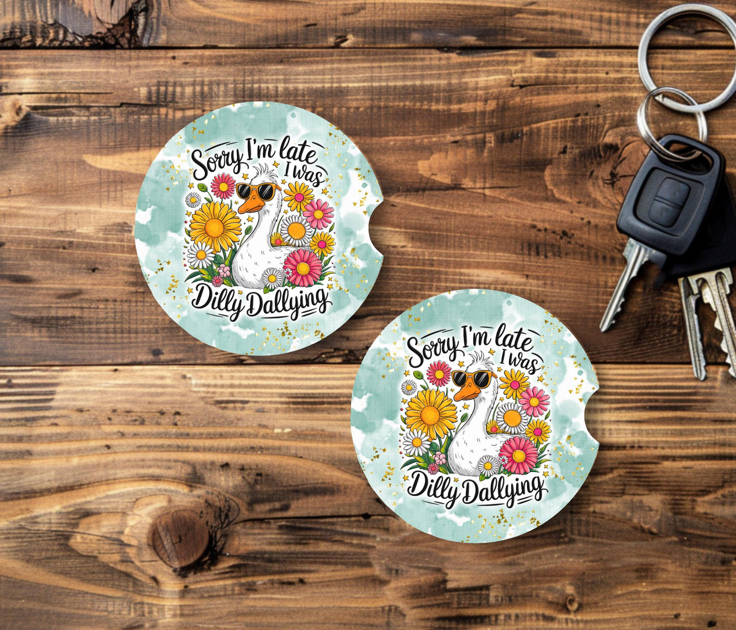 Funny Goose Sandstone Car Coaster - Unique Car Accessory  Perfect Stocking Stuffer