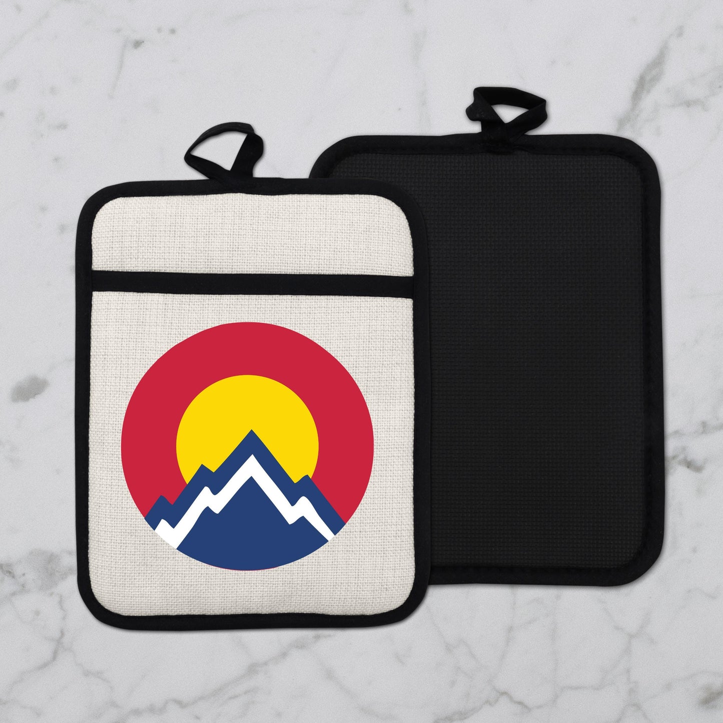 Colorado Pot Holder | Silicone Pocket Oven Mitt With Heat Resistant Trivet