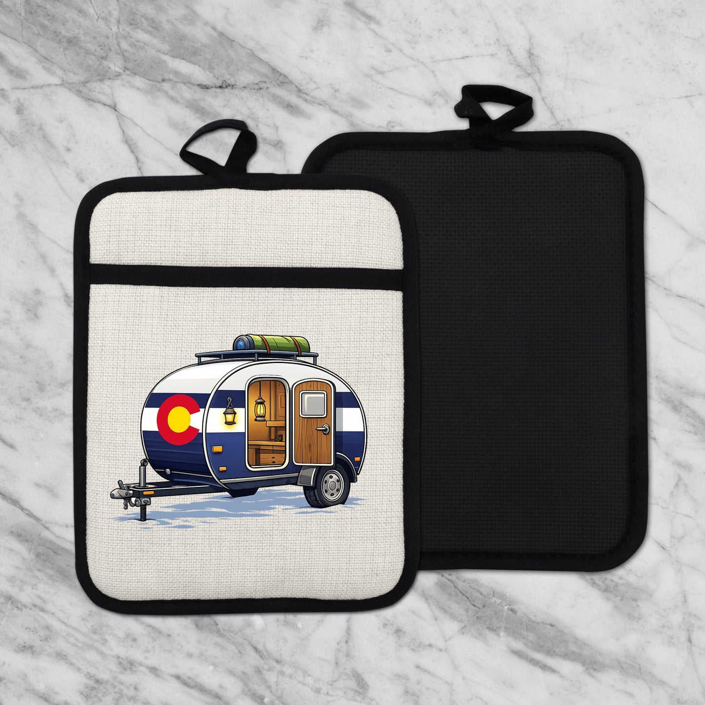 Pot Holder Oven Mitt - Heat Resistant Silicone Trivet | Colorado Camper Gift