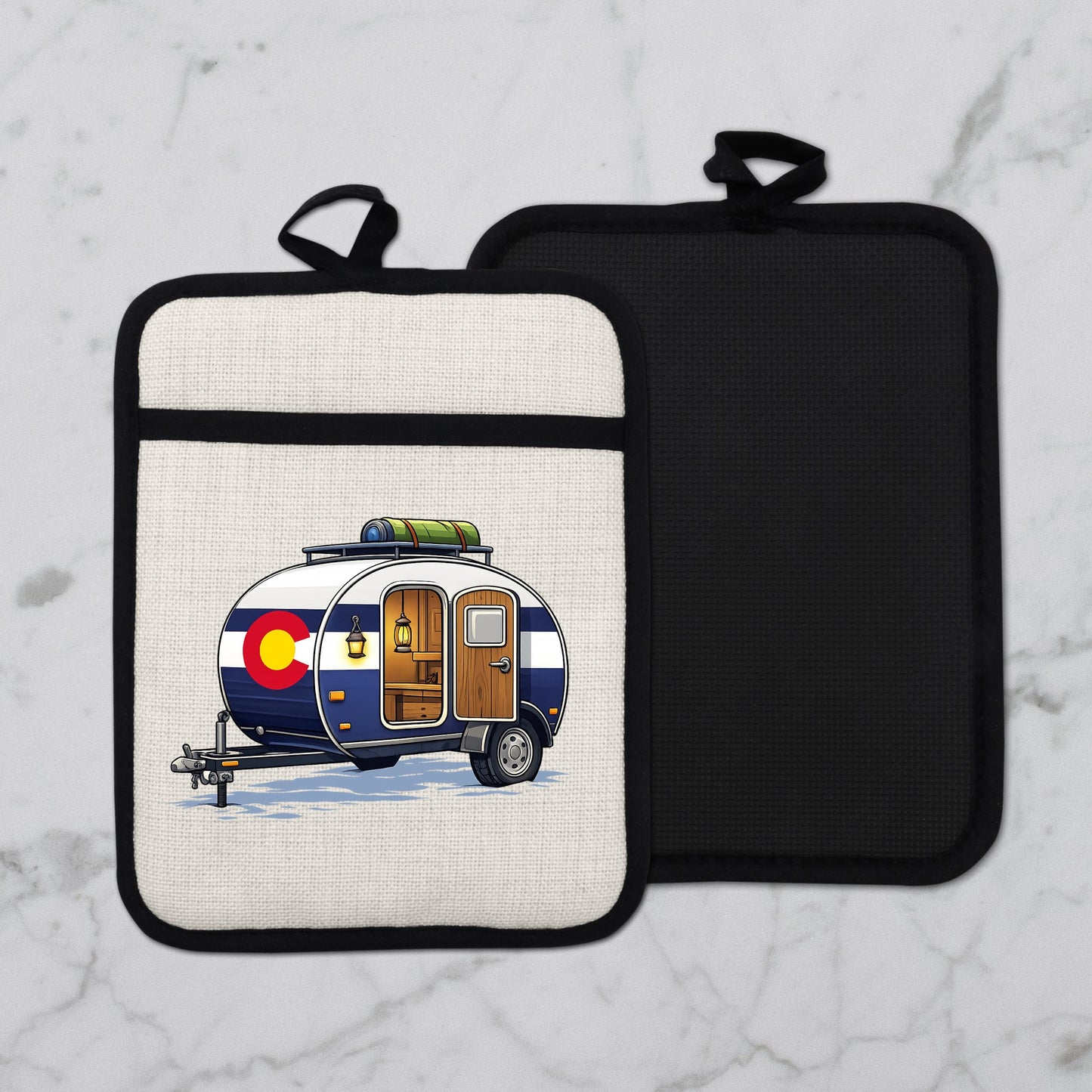 Pot Holder Oven Mitt - Heat Resistant Silicone Trivet | Colorado Camper Gift