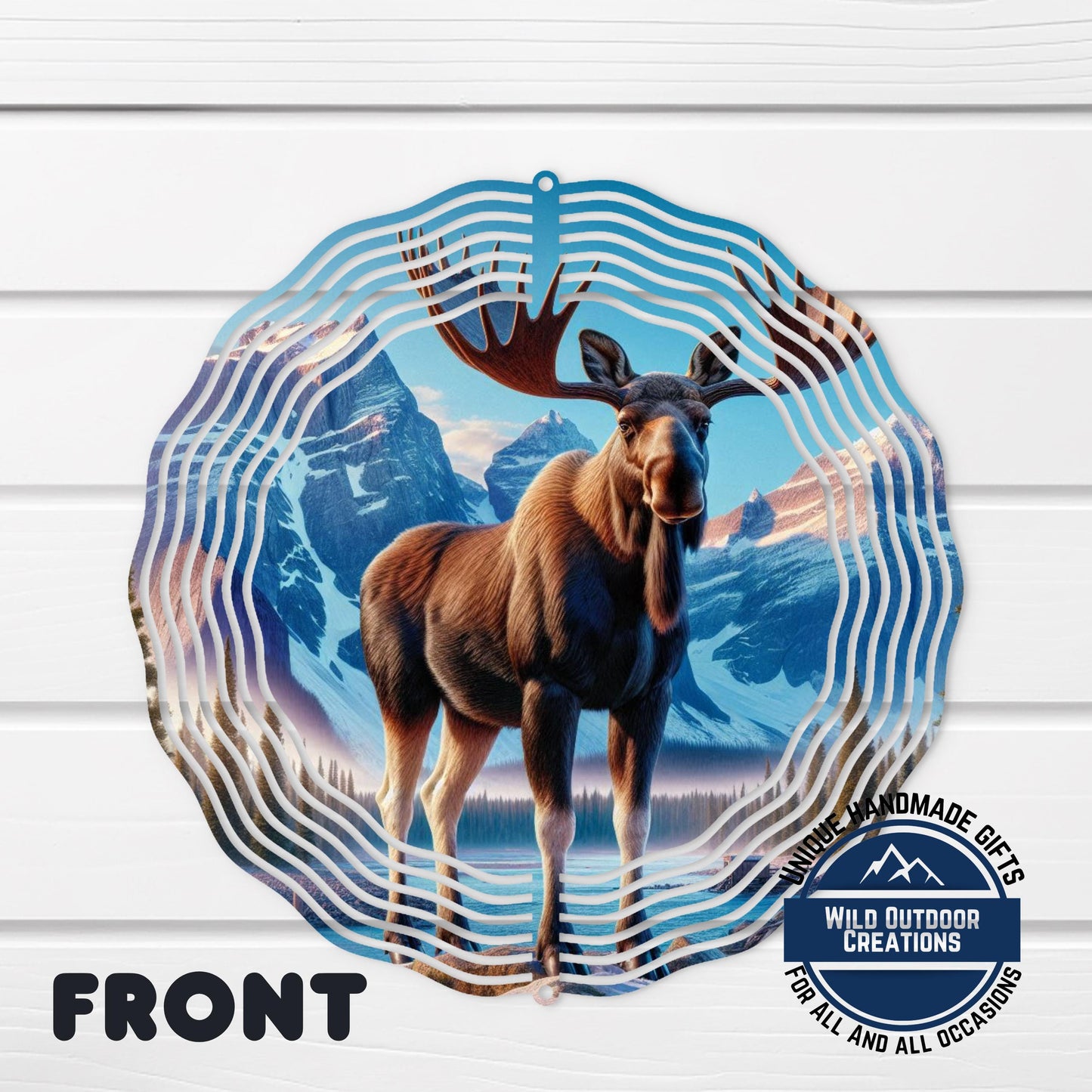 Moose Wind Spinner - 10 Inch Double-Sided Aluminum Rustic Cabin Decor