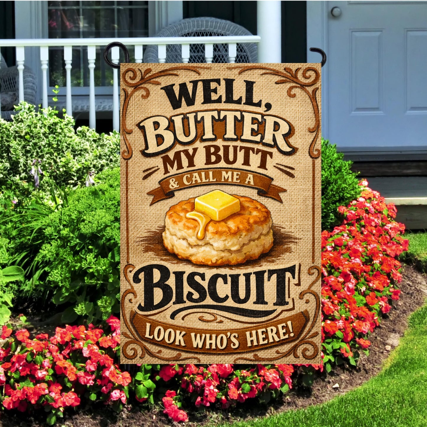 Southern Garden Flag – Funny Biscuit Flag Gift | Farmhouse Decor, UV Protected