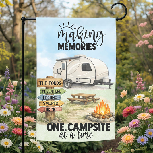 Personalized Garden Flag - Custom Camping Flag 12x18 Teardrop Camper Outdoor Decor