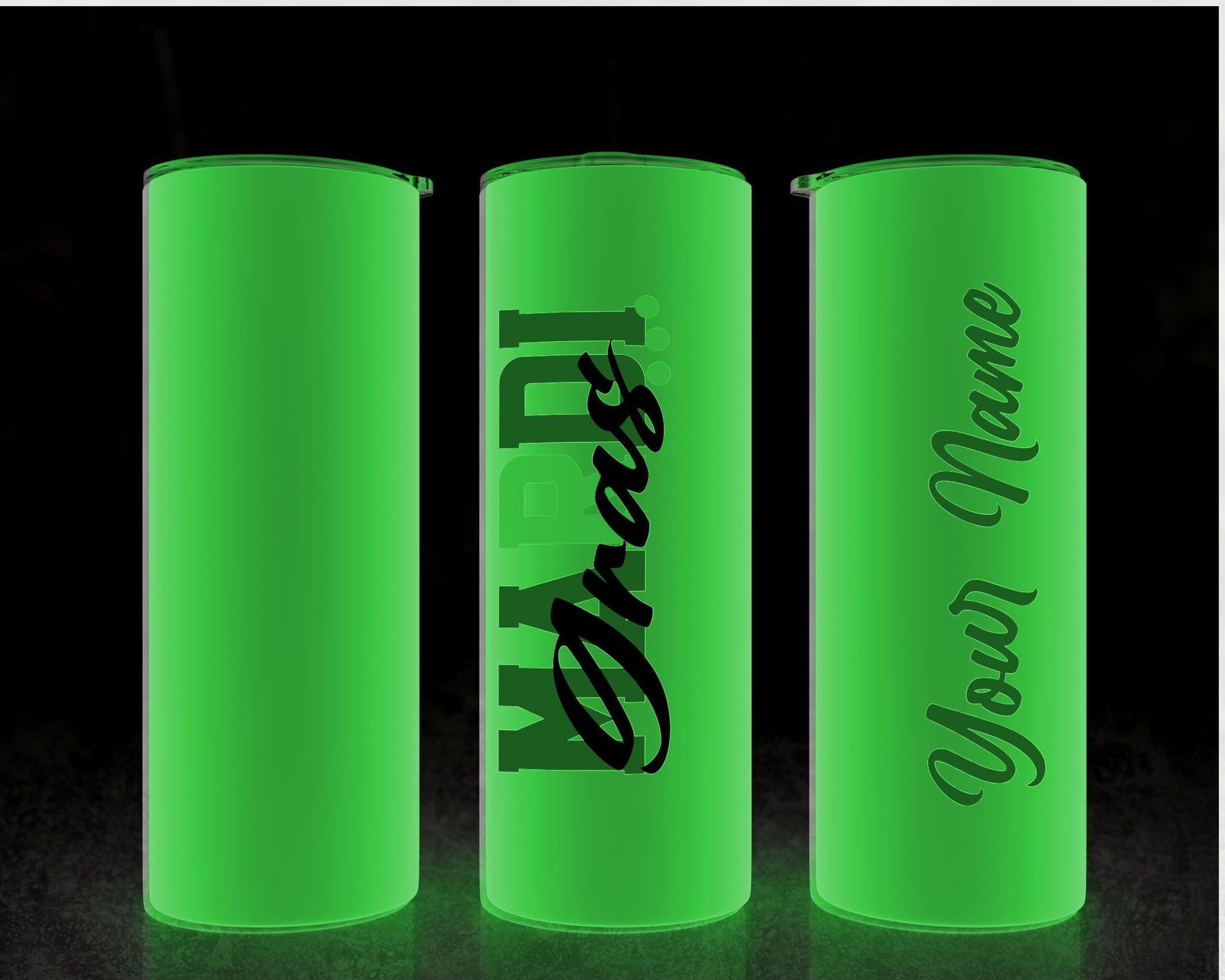 Glow-in-the-Dark Tumbler - Custom Name Skinny Steel Cup | 20oz or 30oz Double Wall - additional product photo 13