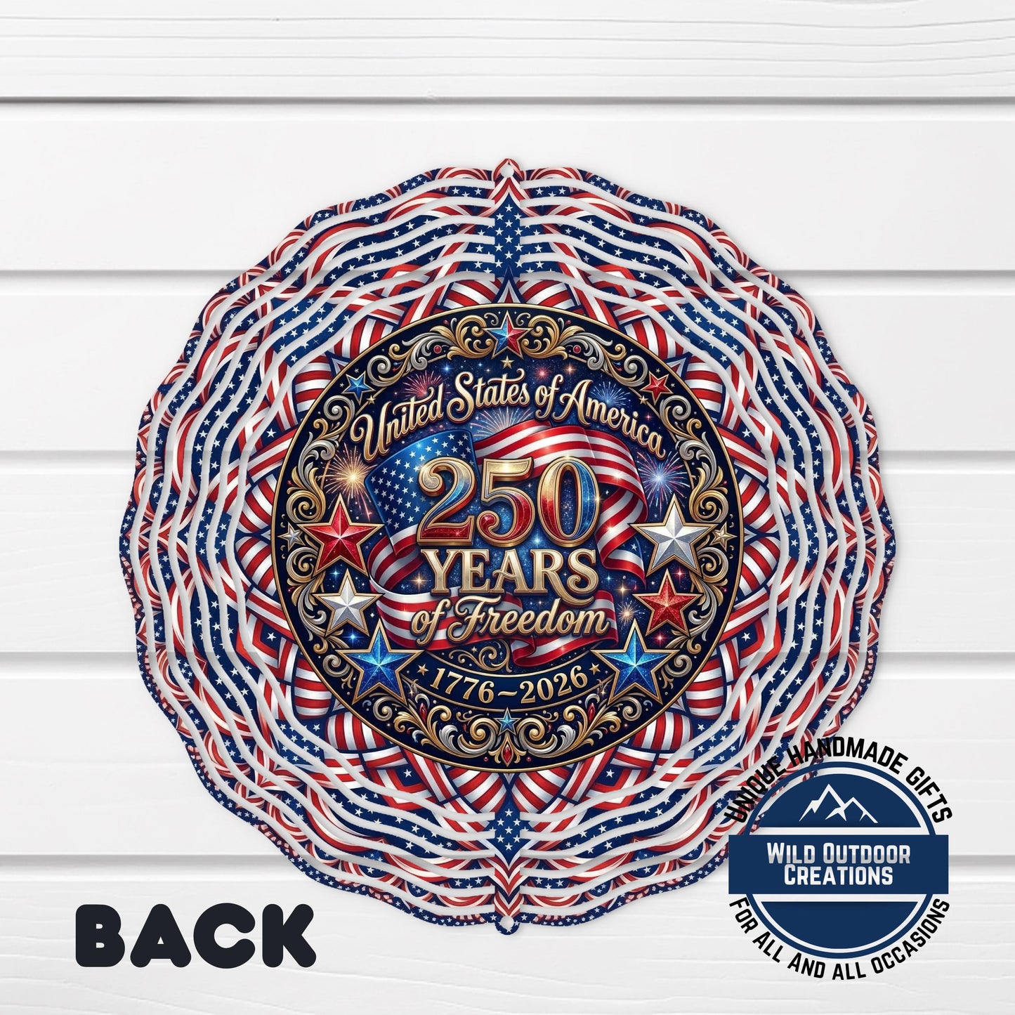 USA 250th Anniversary Wind Spinner – Patriotic Garden Decor | Aluminum Outdoor Spinner - alternate view