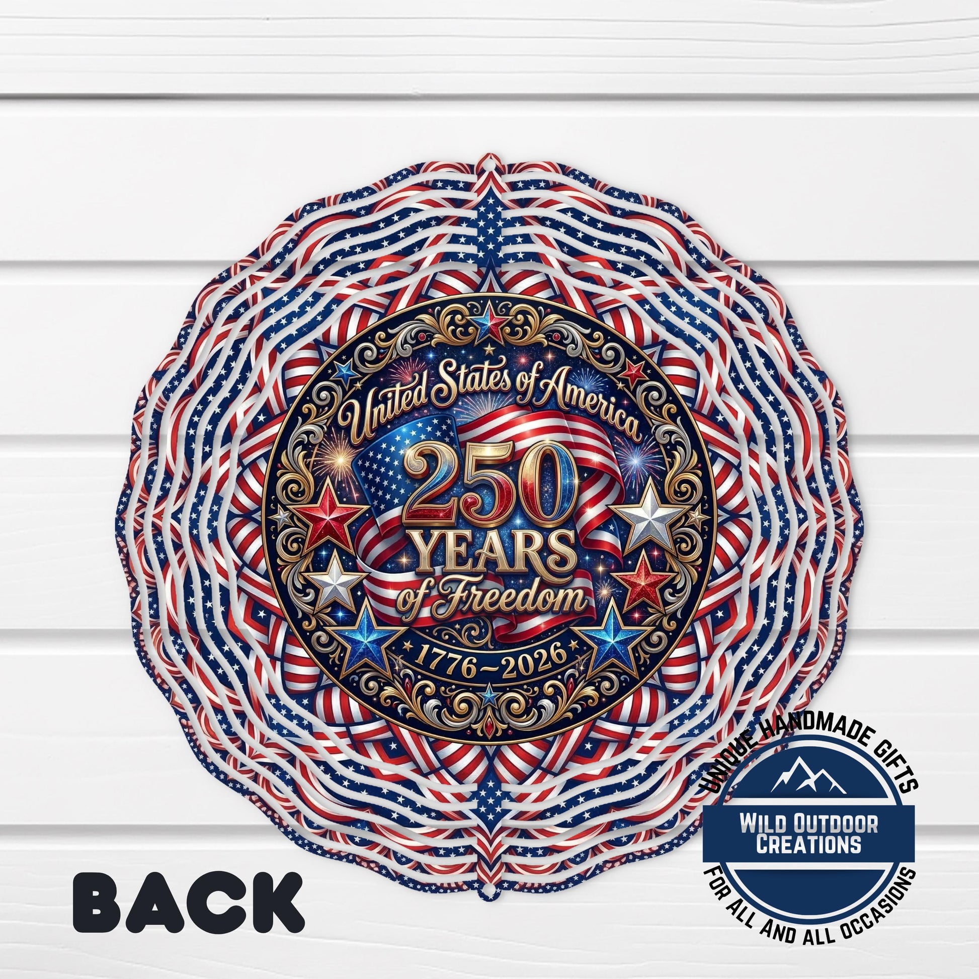 USA 250th Anniversary Wind Spinner – Patriotic Garden Decor | Aluminum Outdoor Spinner - alternate view