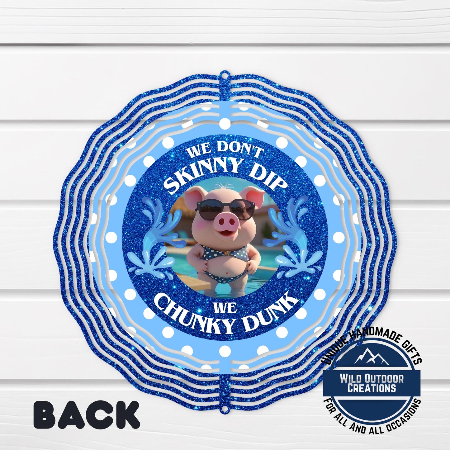 Pig Wind Spinner - Double Sided Aluminum Outdoor Pig Decoration with UV Protected Artwork