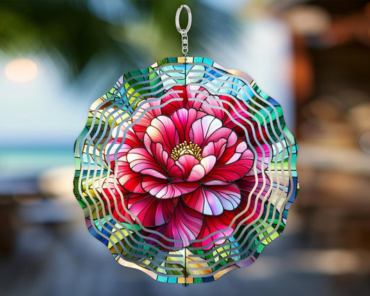 Alabama State Flower Camellia Wind Spinner, Unique Gifts for Alabama Lover, Nature-Inspired Housewarming Gift, Hanging Wind Sculpture