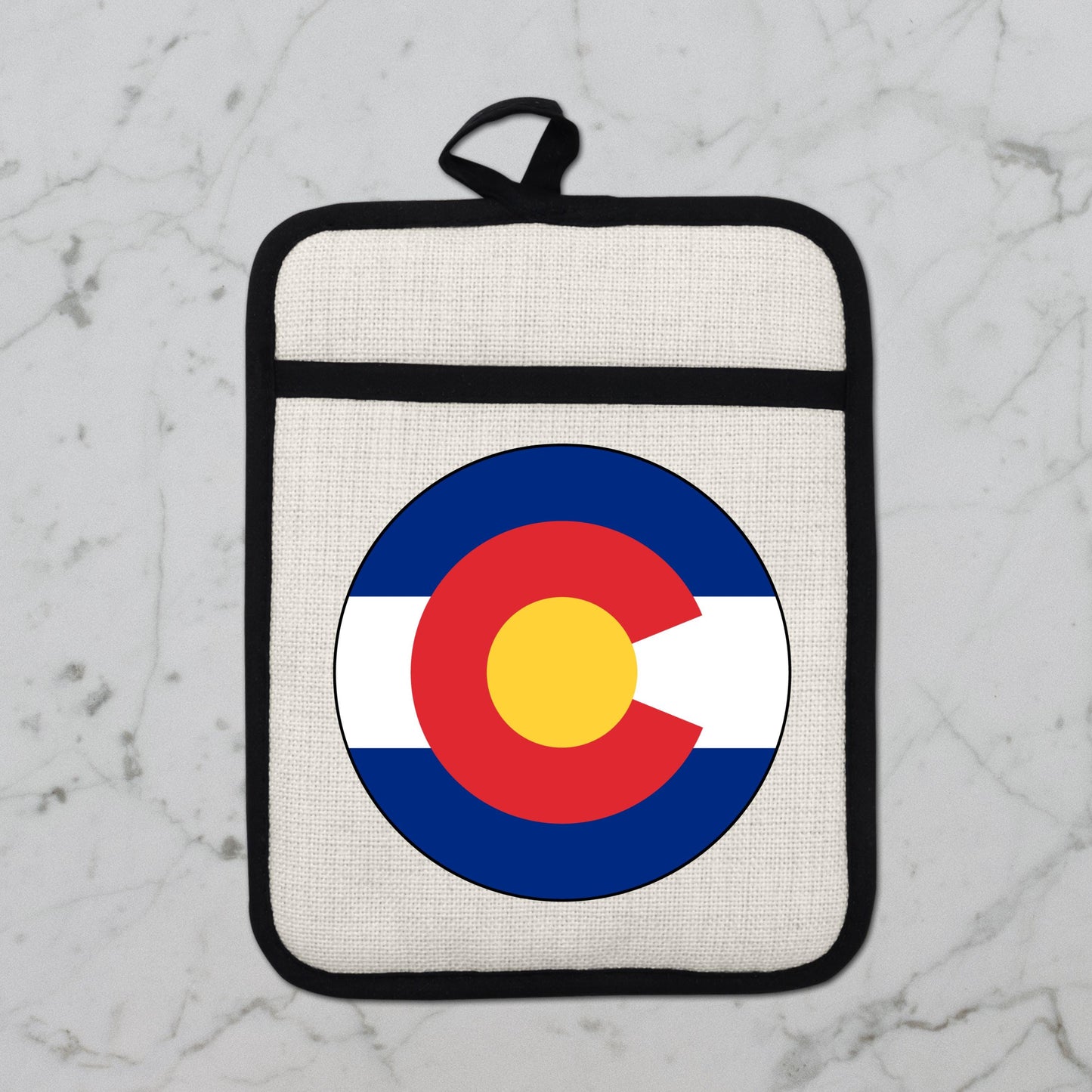 Colorado State Flag Pot Holder – Durable Linen & Silicone Kitchen Grip 9x7 Inches