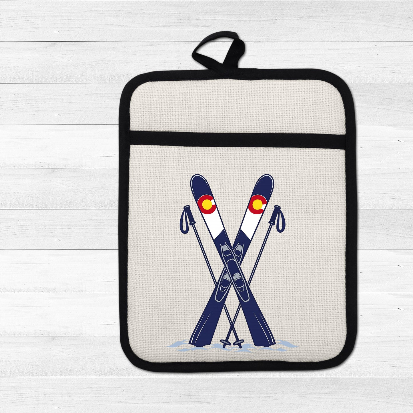 Ski Oven Mitt – Heat Resistant Silicone Pot Holder With Loop | Colorado Kitchen Decor
