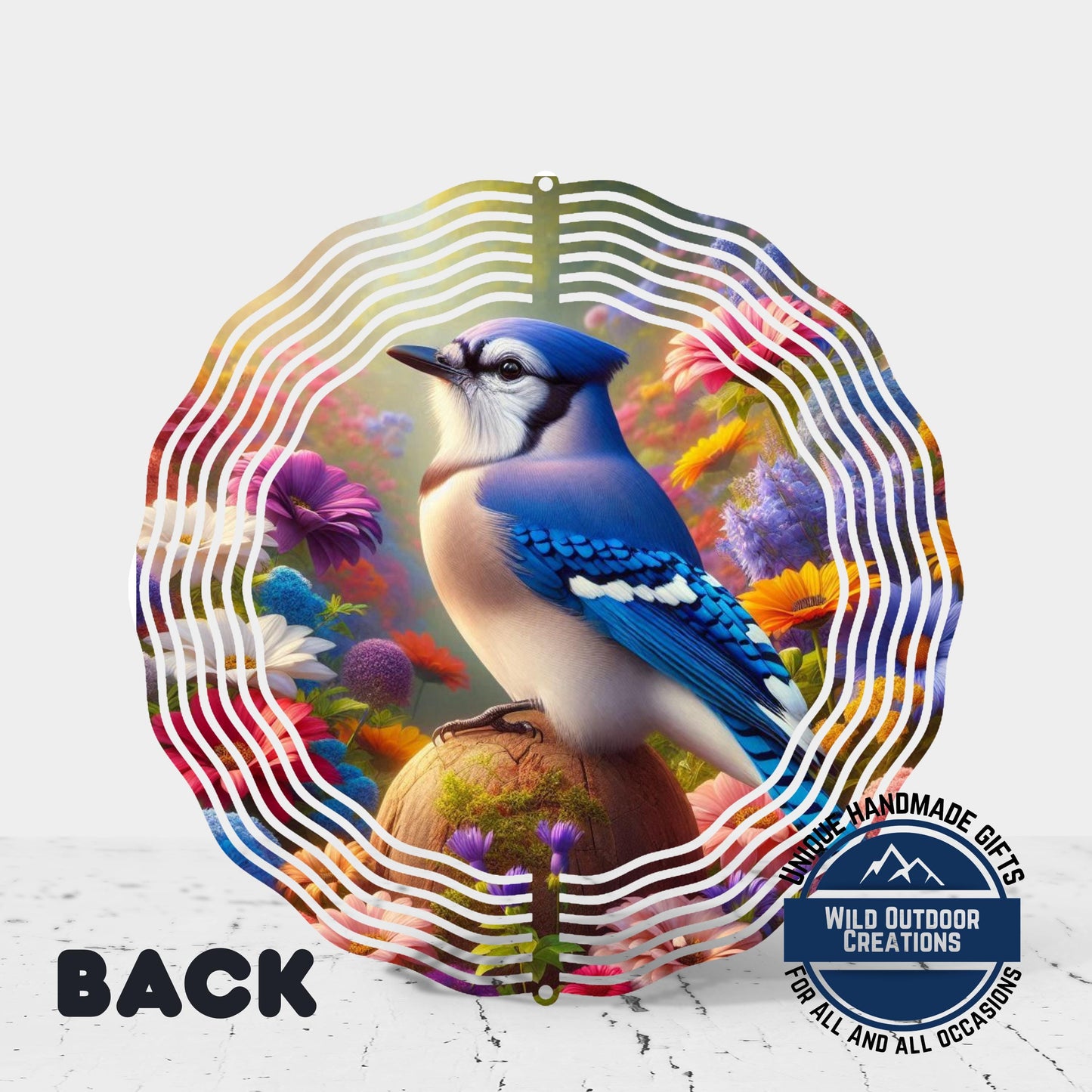 Blue Jay Wind Spinner – 10 Inch Outdoor Wind Spinner with 360 Swivel Hook