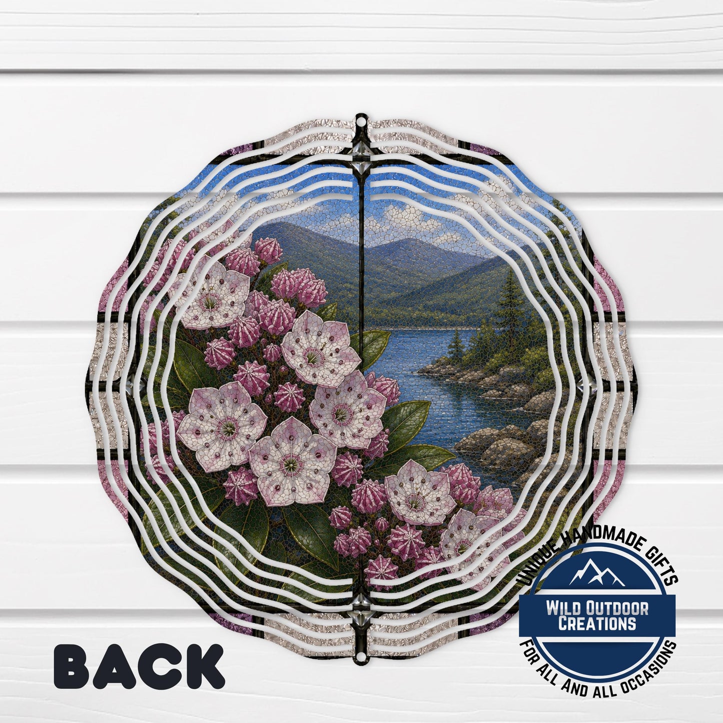Mountain Laurel Wind Spinner - Connecticut State Flower Aluminum Garden Spinner, UV Protected