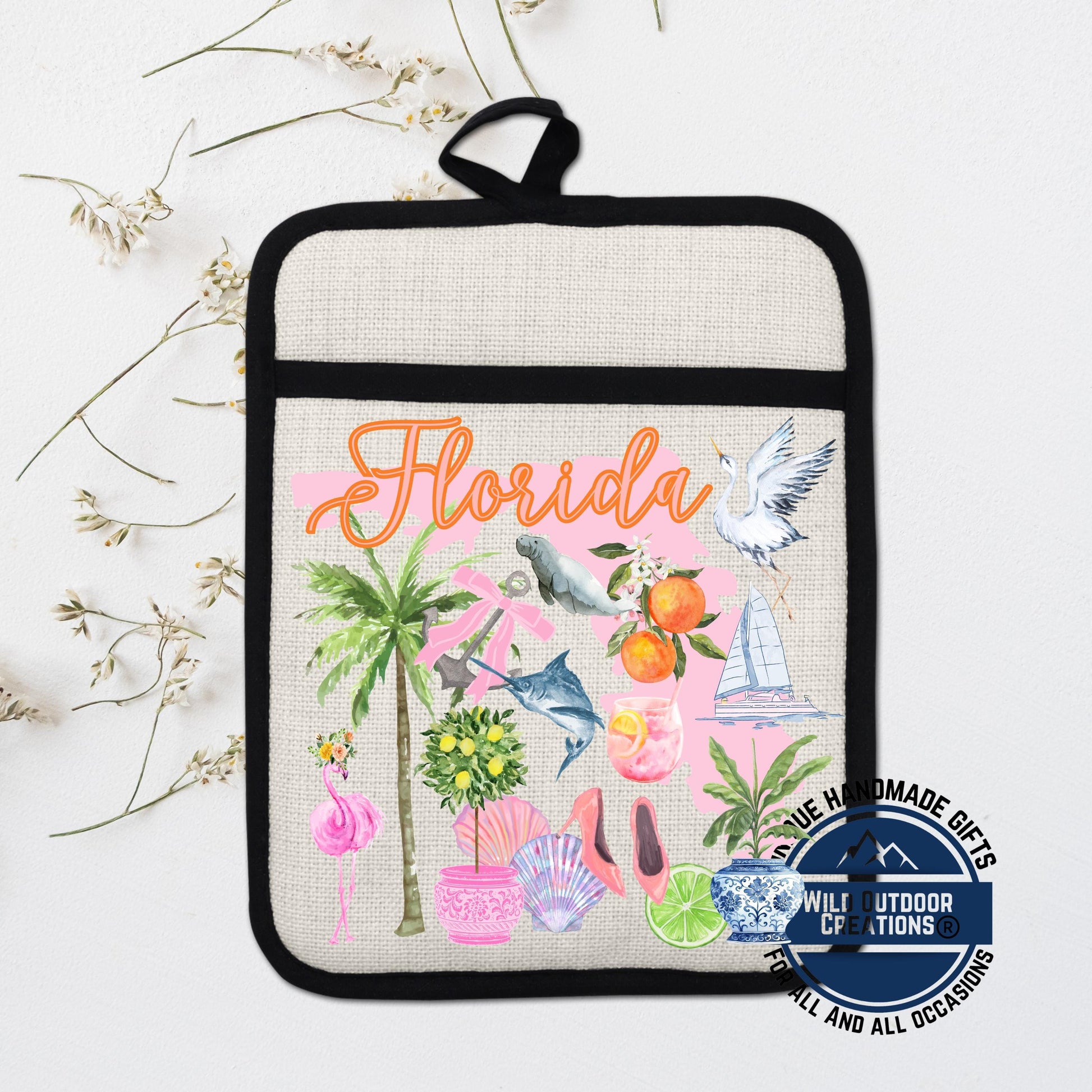 Florida Pot Holder – Non Slip Silicone Pocket Potholder | Coastal Kitchen Gift - additional angle