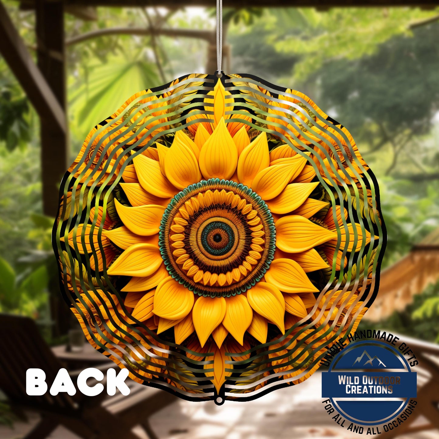 Sunflower Wind Spinner - 10 Inch Vibrant Floral Garden Art with 360° Swivel