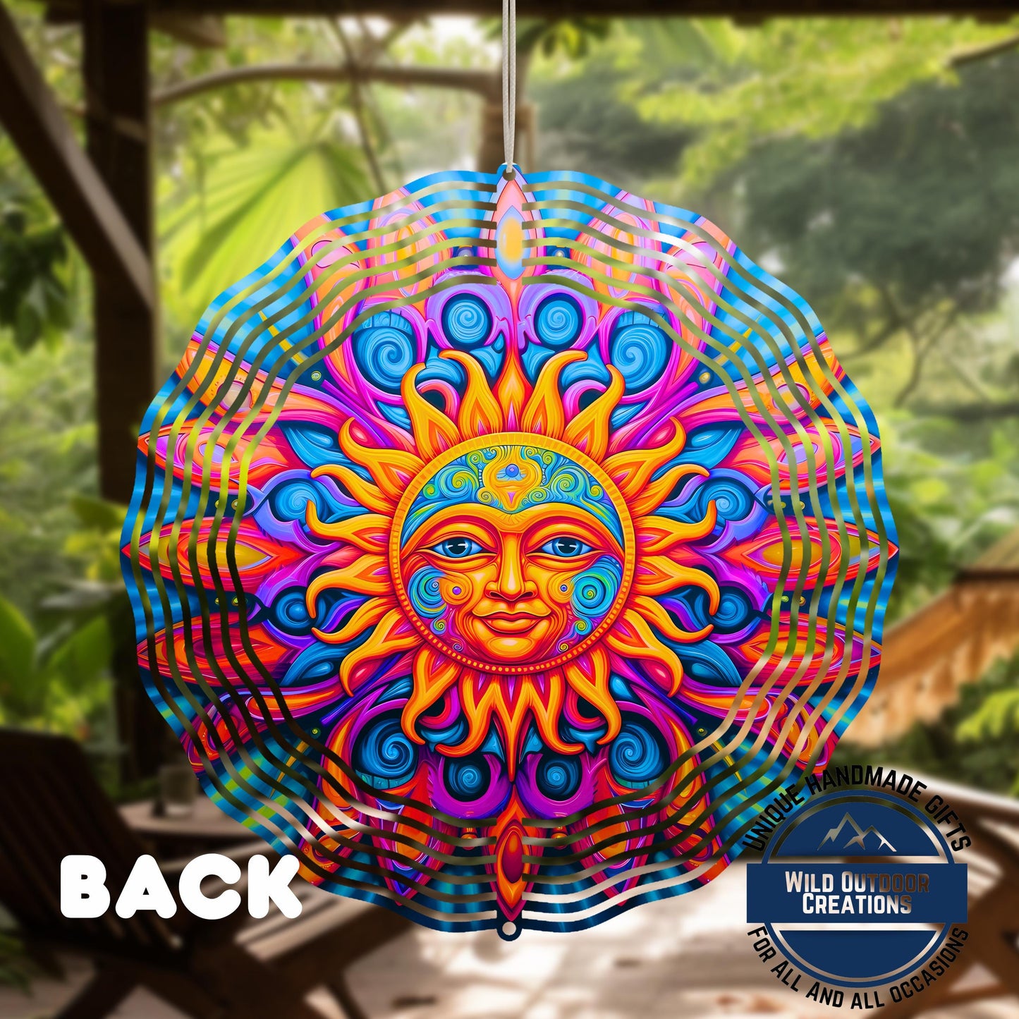 Sun Wind Spinner - Neon Boho Garden Decor | Vibrant Aluminum Outdoor Ornament