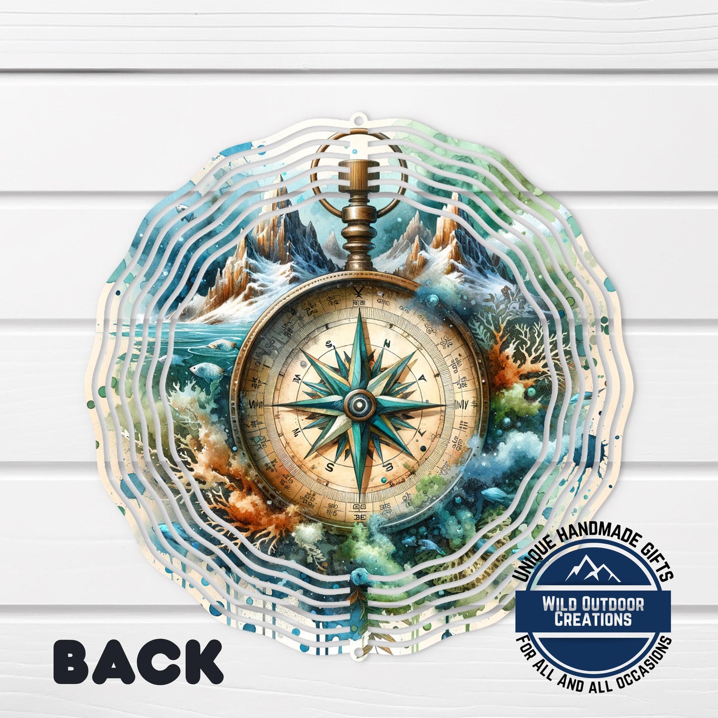Compass Wind Spinner - Nautical Adventure Garden Decor | Aluminum Outdoor Spinner