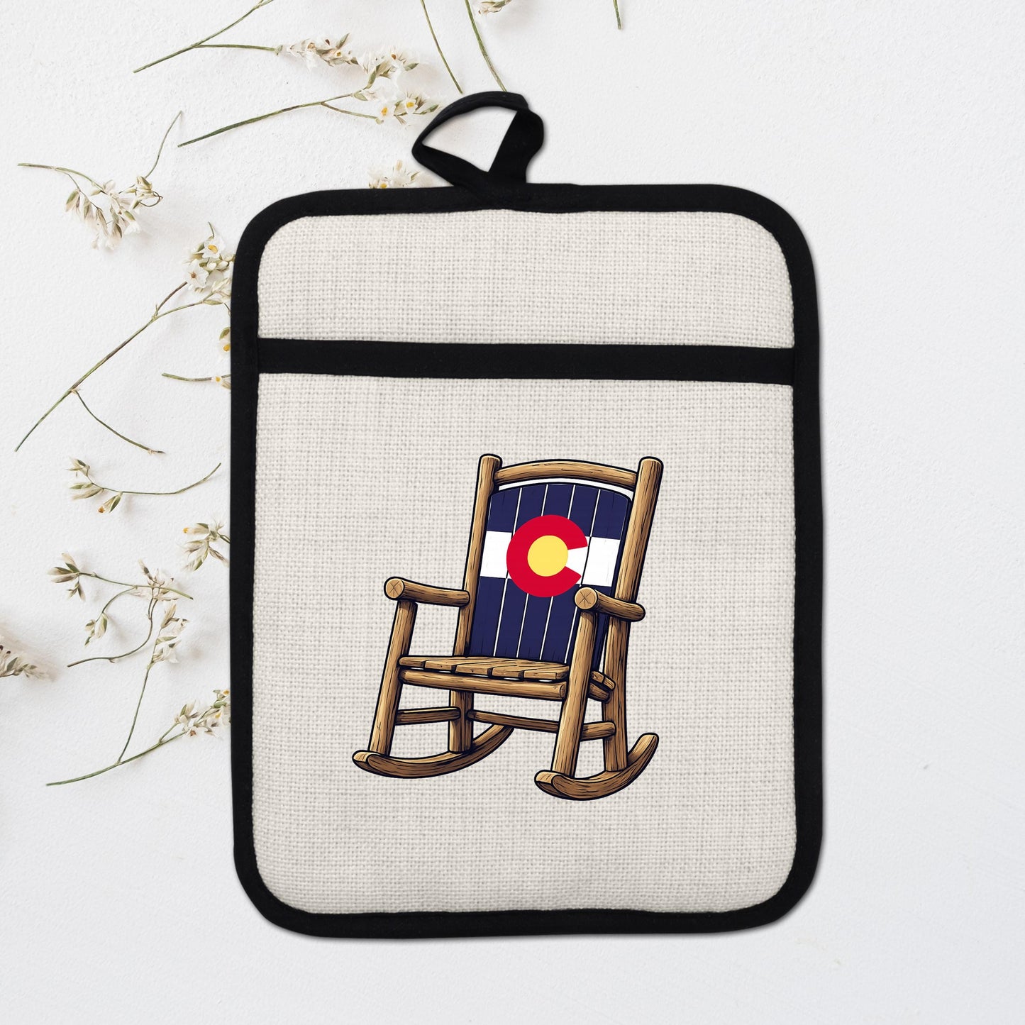 Colorado Kitchen Pot Holder - Silicone Trivet, Rustic Farmhouse Style Heat Resistant