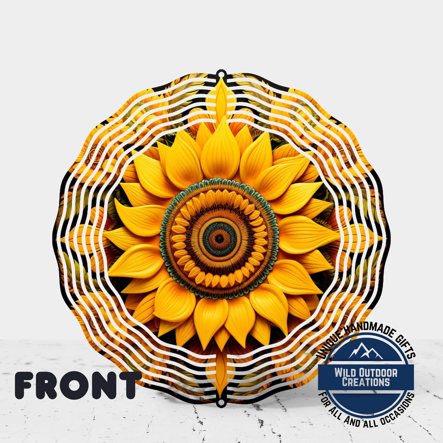 Sunflower Wind Spinner - 10 Inch Vibrant Floral Garden Art with 360° Swivel