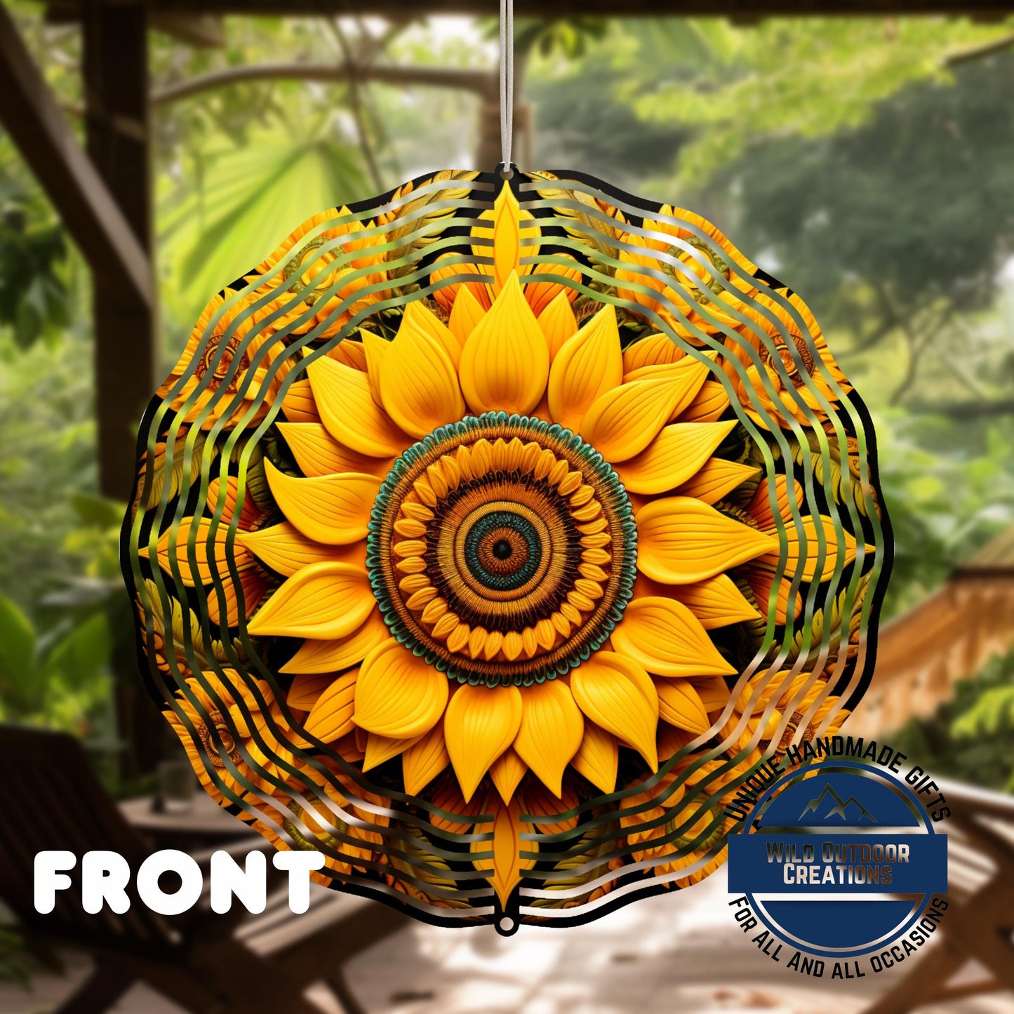Sunflower Wind Spinner - 10 Inch Vibrant Floral Garden Art with 360° Swivel