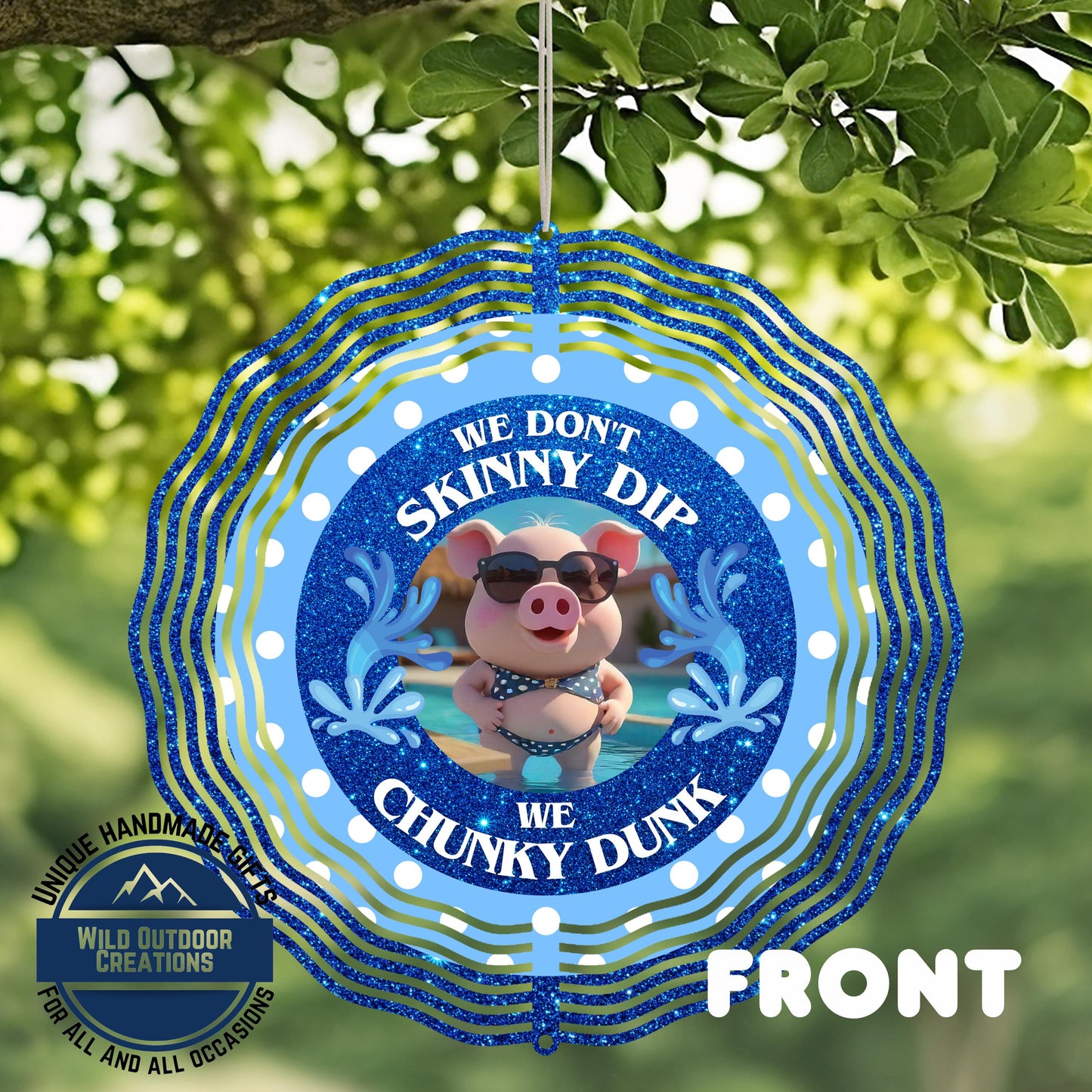 Pig Wind Spinner - Double Sided Aluminum Outdoor Pig Decoration with UV Protected Artwork