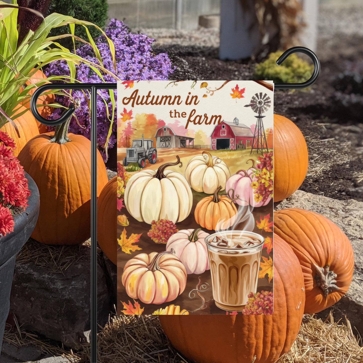 Double-Sided Farmhouse Autumn Garden Flag - Charming Fall Yard Decor
