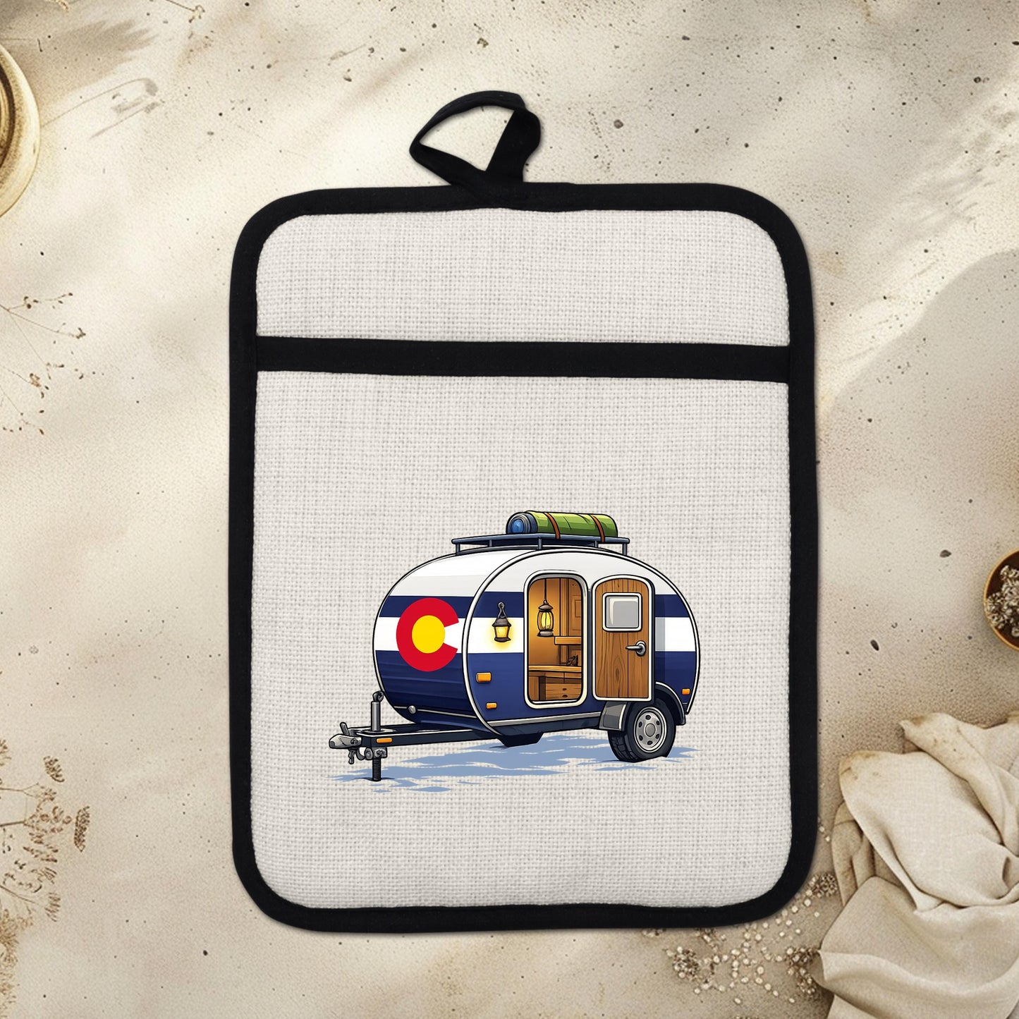 Pot Holder Oven Mitt - Heat Resistant Silicone Trivet | Colorado Camper Gift