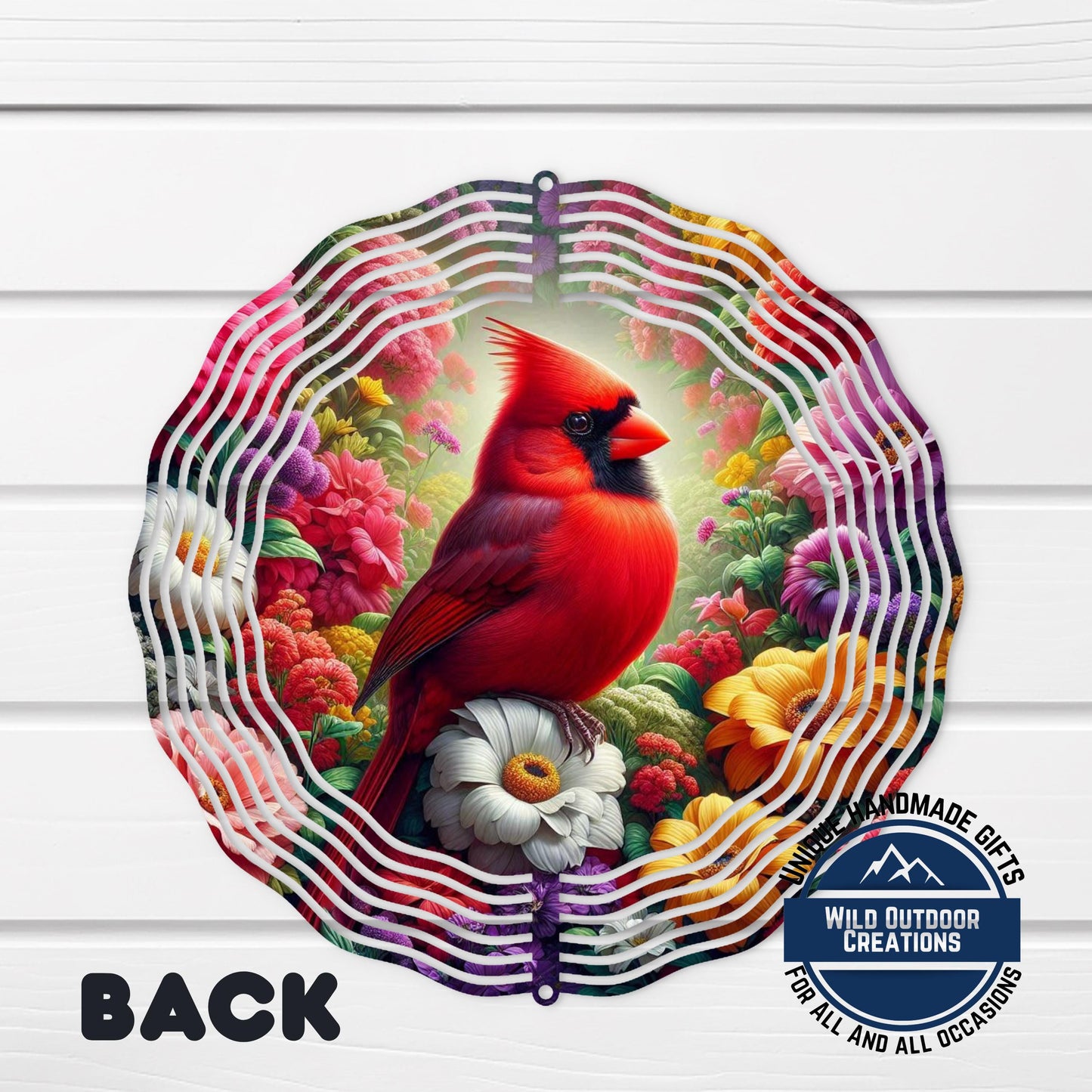 Cardinal Wind Spinner – 10 Inch Outdoor Garden Decor with Vibrant Red Bird & 360 Swivel Hook