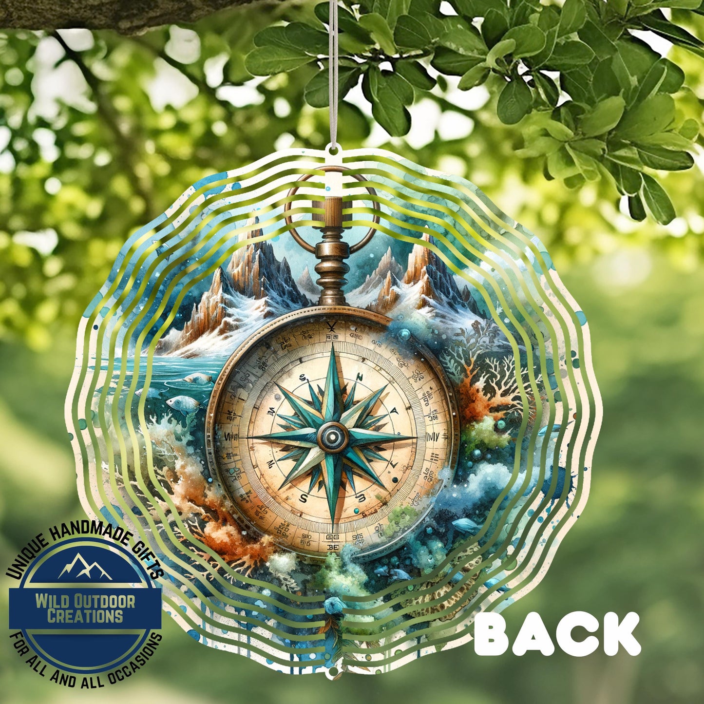 Compass Wind Spinner - Nautical Adventure Garden Decor | Aluminum Outdoor Spinner