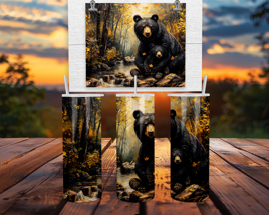 Black Bear Tumbler, To Go Bottle, Wildlife Lover Gift, Unique Gifts for Mother