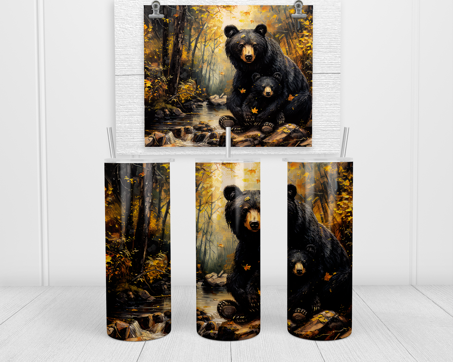 Black Bear Tumbler, To Go Bottle, Wildlife Lover Gift, Unique Gifts for Mother