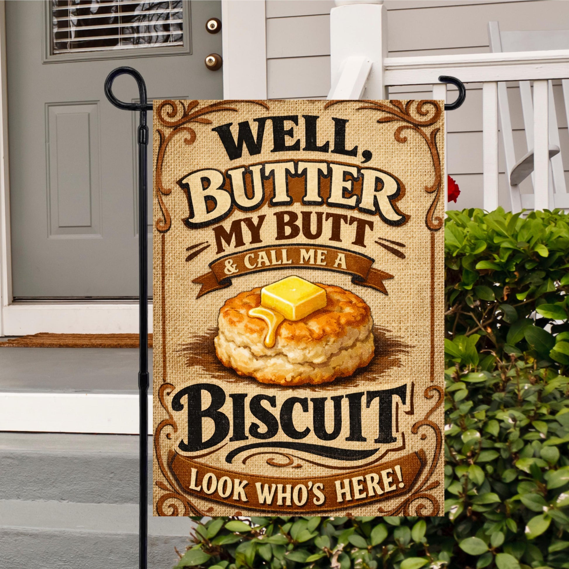 Southern Garden Flag – Funny Biscuit Flag Gift | Farmhouse Decor, UV Protected - additional angle