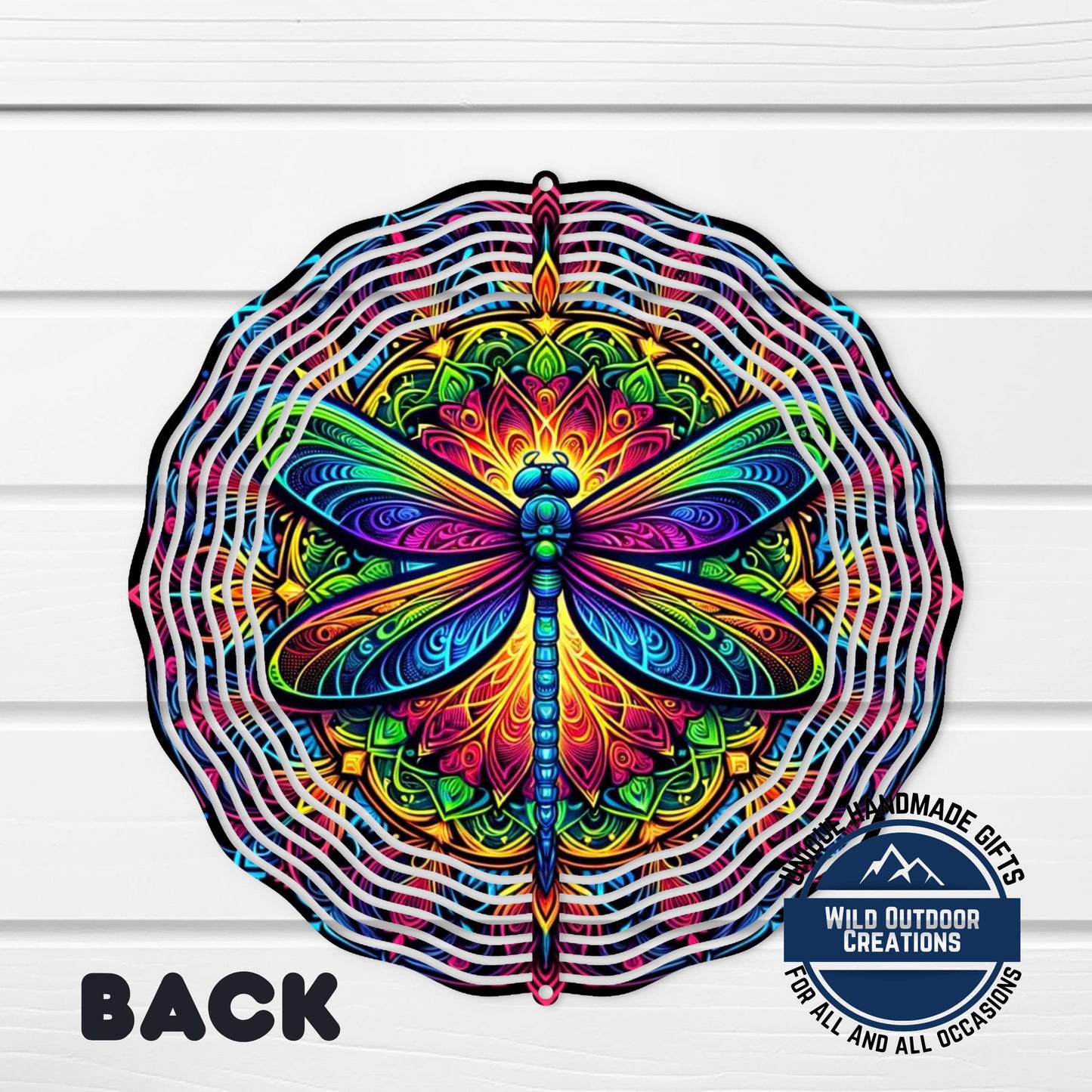 Dragonfly Wind Spinner - Vibrant Rainbow Neon Garden Decor With 360 Degree Swivel