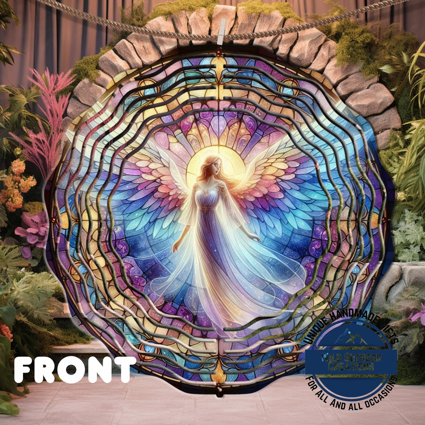 Angel Wind Spinner – Pastel Garden Decor | Unique Mother's Day Gift, Outdoor Art