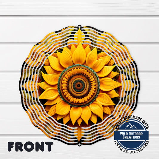 Sunflower Wind Spinner - 10 Inch Vibrant Floral Garden Art with 360° Swivel