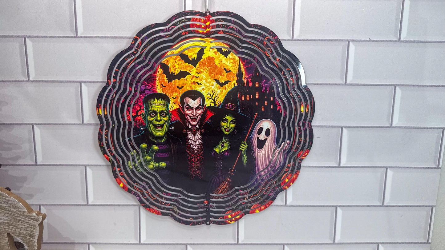 Halloween Wind Spinner, Monster Dracula Witch, 10 Inch, 360 Swivel